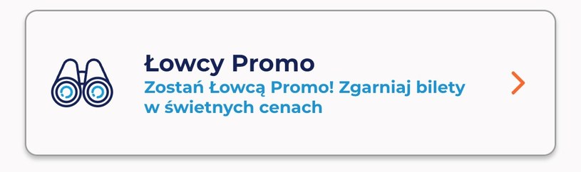 Przycisk "Łowcy Promo" /Zrzut ekranu/Aplikacja PKP INTERCITY /INTERIA.PL