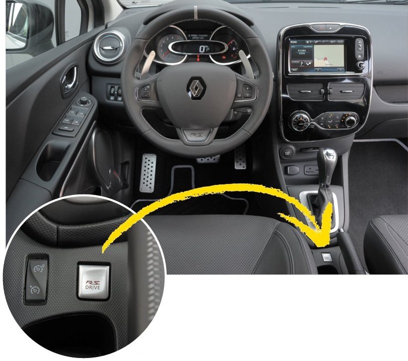 Przycisk RS DRIVE zmienia ustawienia auta. Cyfrowy prędkościomierz jest bardzo czytelny. /Motor