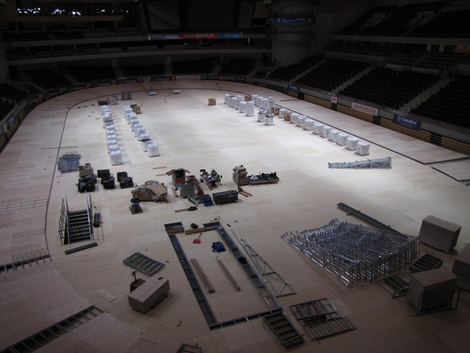 Przygotowania w Ergo Arenie /Kuba Kaługa /RMF FM
