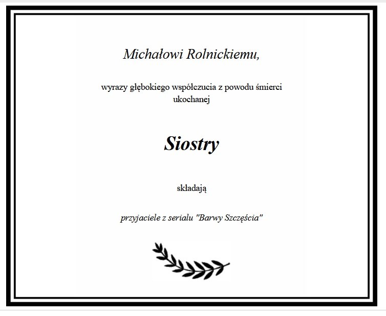 Przyjaciele Michałą Rolnickiego złożyli mu kondolencje na łamach "Gazety Wyborczej" /materiał zewnętrzny