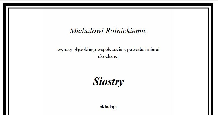 Przyjaciele Michałą Rolnickiego złożyli mu kondolencje na łamach "Gazety Wyborczej" /materiał zewnętrzny