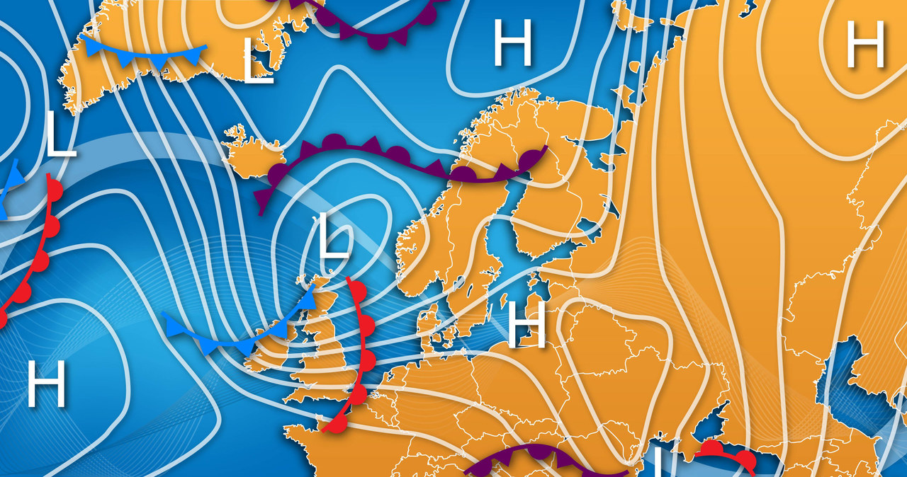 Przykładowa prosta mapa meteorologiczna /123RF/PICSEL