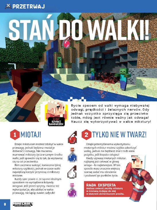 Przykładowa strona czasopisma "Minecraft: Oficjalny Magazyn" /materiały prasowe