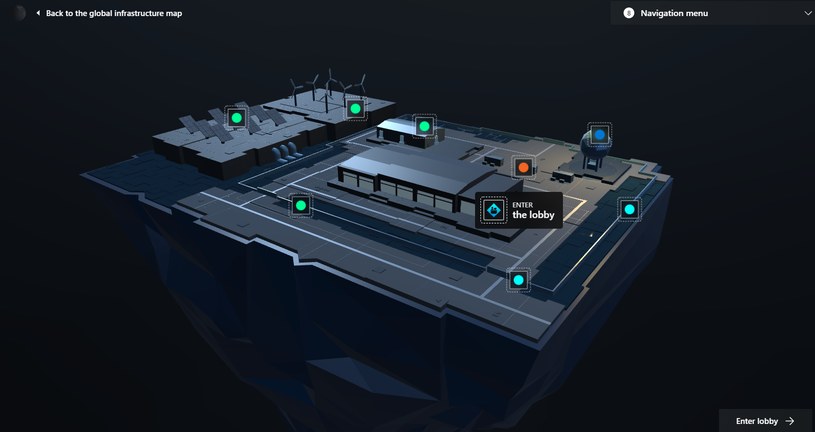 Przykładowe centrum danych /Zrzut ekranu/Microsoft Infrastructure Map /Informacja prasowa