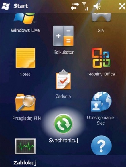 Przykładowe menu główne Windows Mobile 6.5 /materiały prasowe