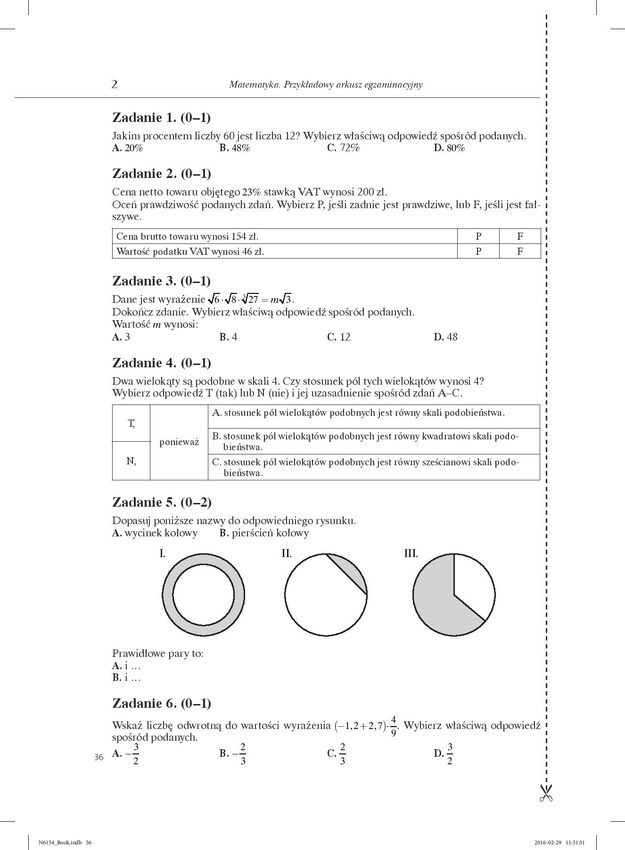 Przykładowe pytania z matematyki /DGP /RMF FM