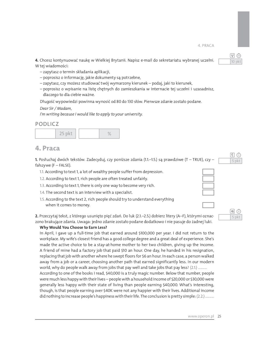 Przykładowe zadania maturalne z języka angielskiego /DGP /Zrzut ekranu