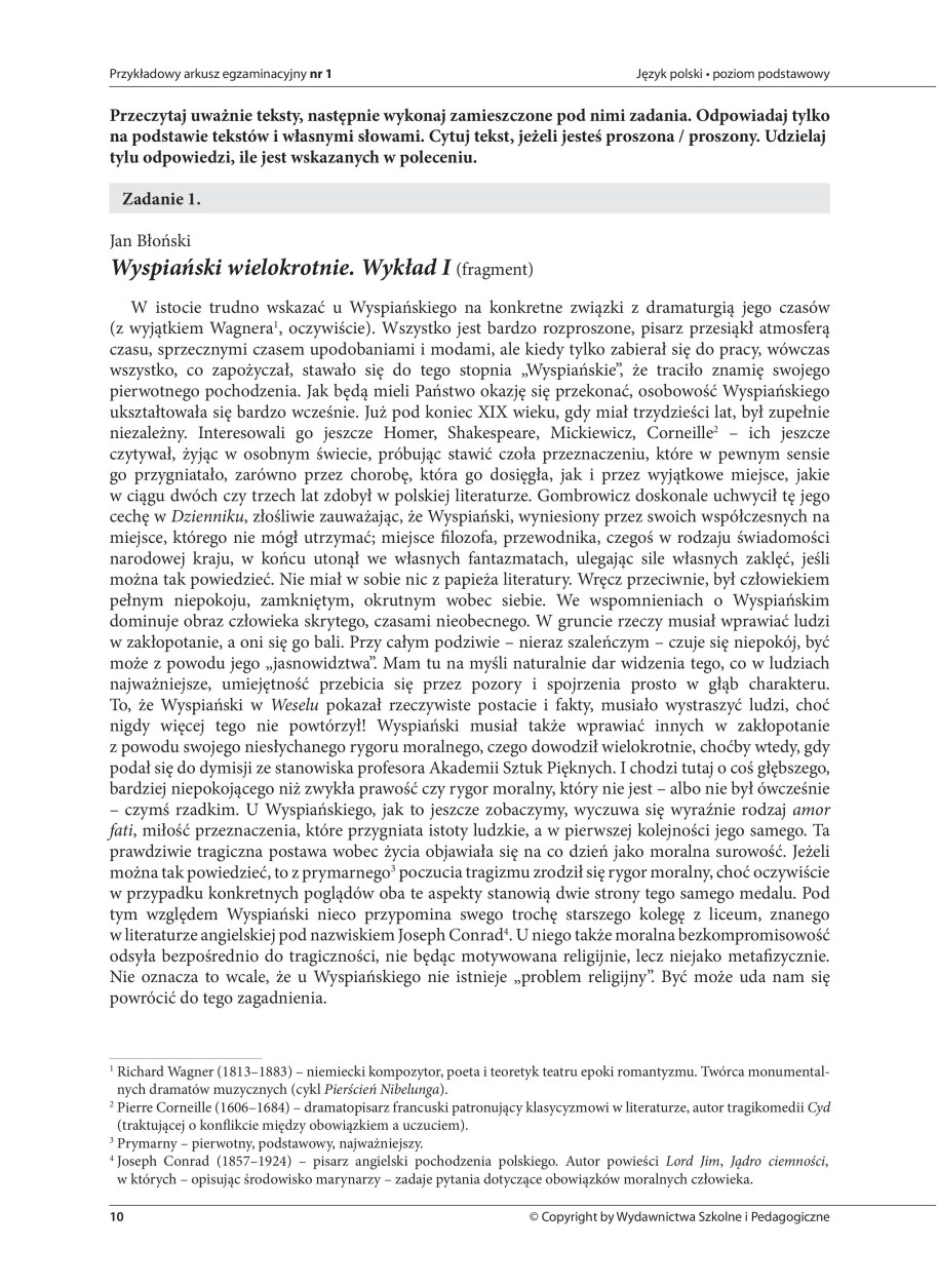 Przykładowe zadania z języka polskiego /