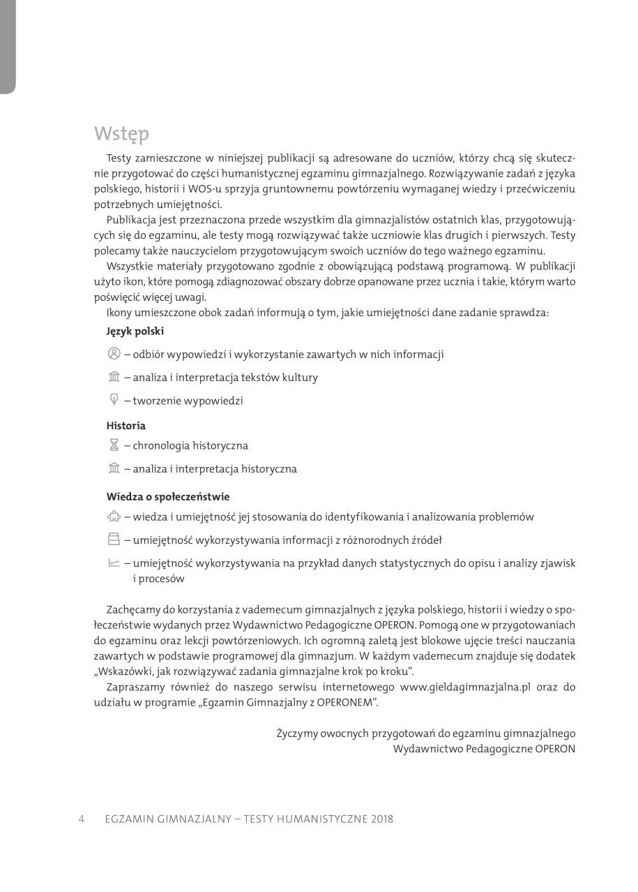 Przykładowe zadania z wiedzy humanistycznej /