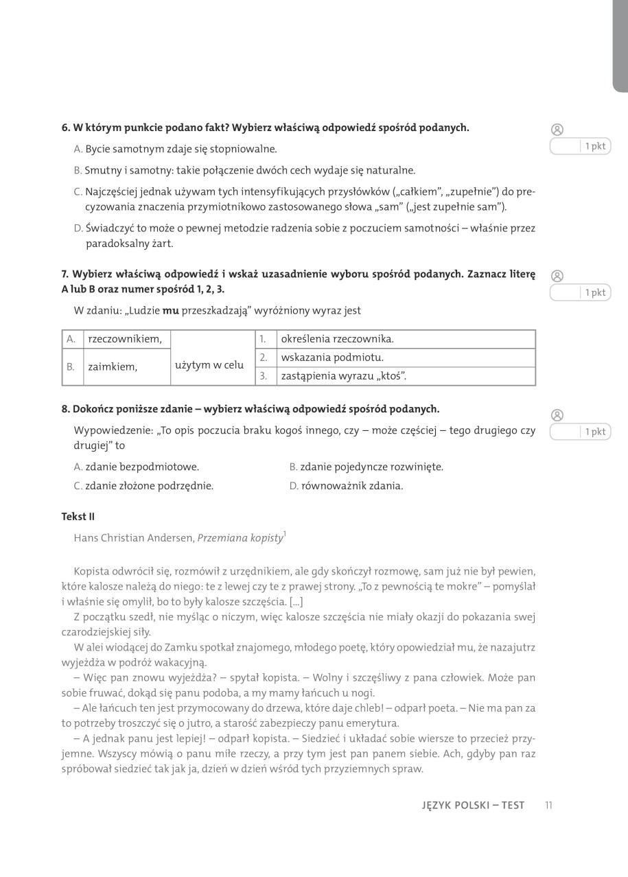 Przykładowe zadania z wiedzy humanistycznej /