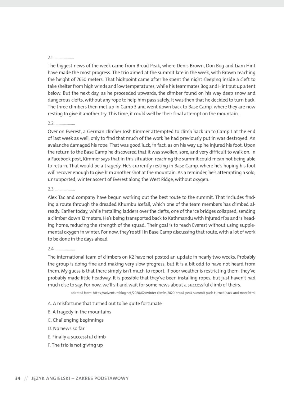 Przykładowy arkusz z języka angielskiego /materiały promocyjne