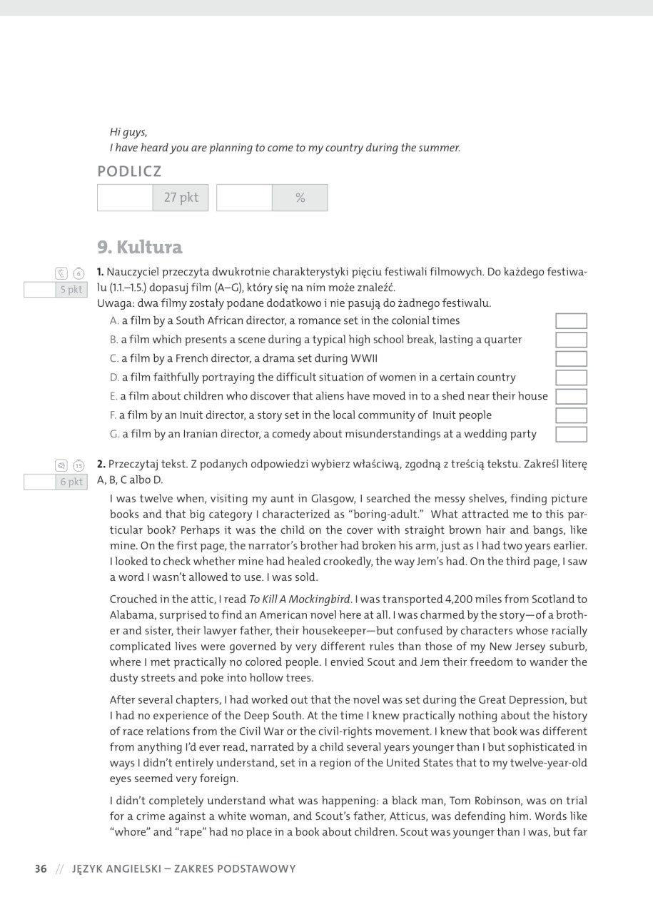 Przykładowy arkusz z języka angielskiego /materiały promocyjne