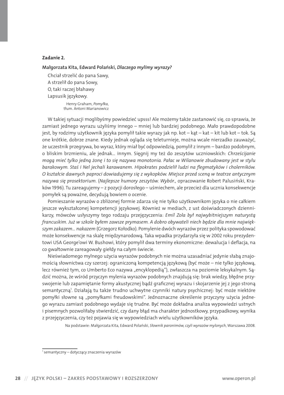 Przykładowy arkusz z języka polskiego /Materiały prasowe