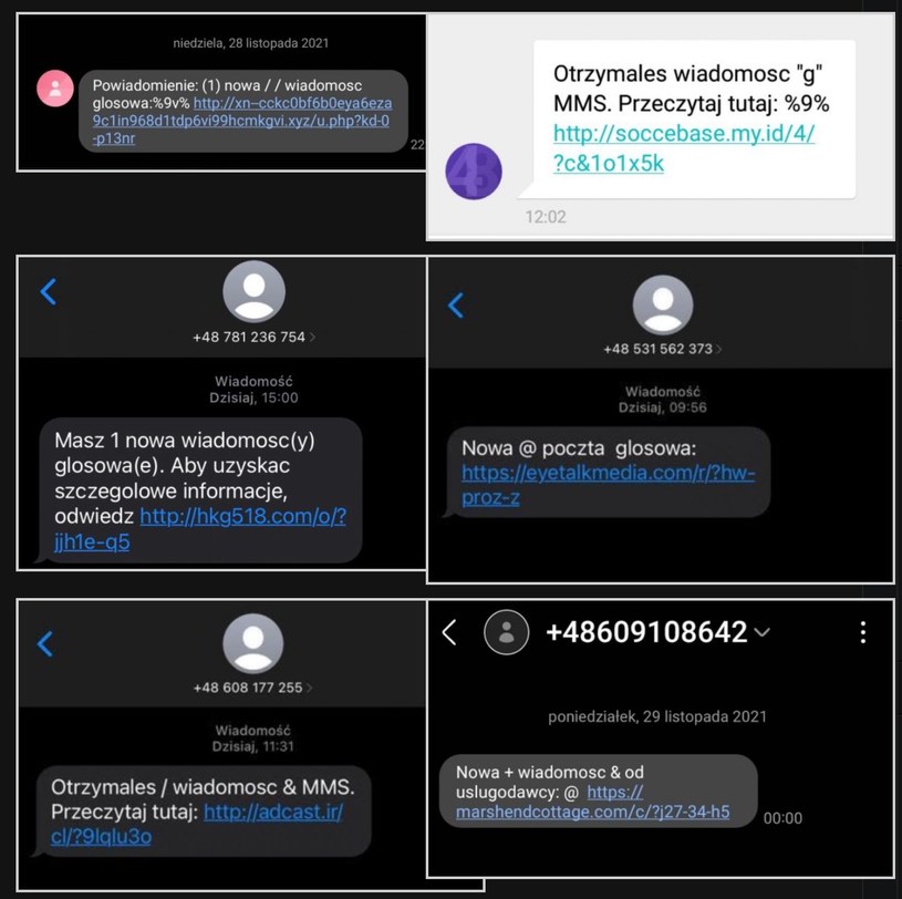 Przykłady złośliwych wiadomości / Niebezpiecznik.pl /materiał zewnętrzny