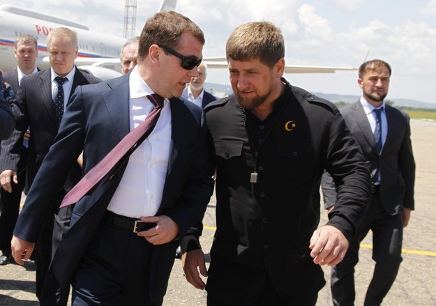Przywódca Czeczenii Ramzan Kadyrow i premier Rosji Dimitrij Miedwiediew //DMITRY ASTAKHOV/RIA NOVOSTI/GOVERNMENT PRESS SERVICE  /PAP/EPA