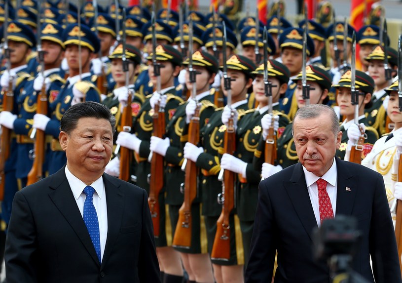 Przywódcy Chin i Turcji, Xi Jinping i Recep Tayyip Erdogan w Pekinie (arch.) /Volkan Furuncu/Anadolu Agency /AFP