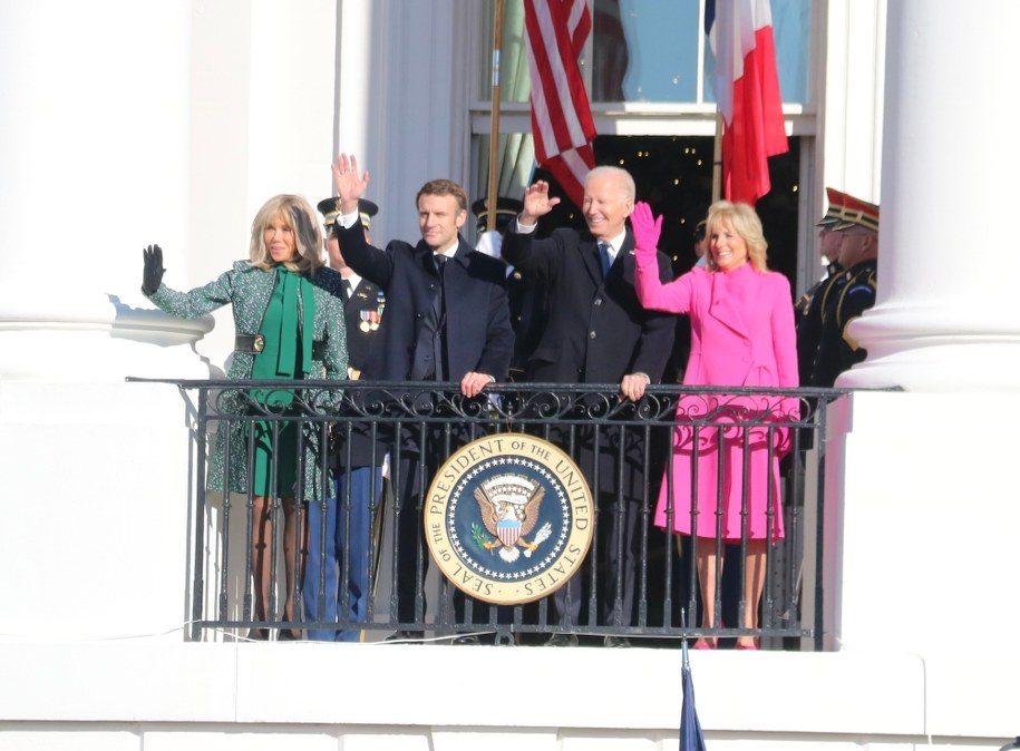 Przywódcy Francji i USA z małżonkami w Waszyngtonie /Paweł Żuchowski /RMF FM