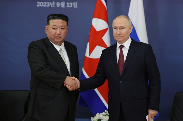 Przywódcy Korei Północnej i Rosji - Kim Dzong Un i Władimir Putin /VLADIMIR SMIRNOV / SPUTNIK / KREMLIN POOL /PAP/EPA