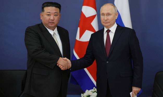 Przywódcy Korei Północnej i Rosji - Kim Dzong Un i Władimir Putin /VLADIMIR SMIRNOV / SPUTNIK / KREMLIN POOL /PAP/EPA