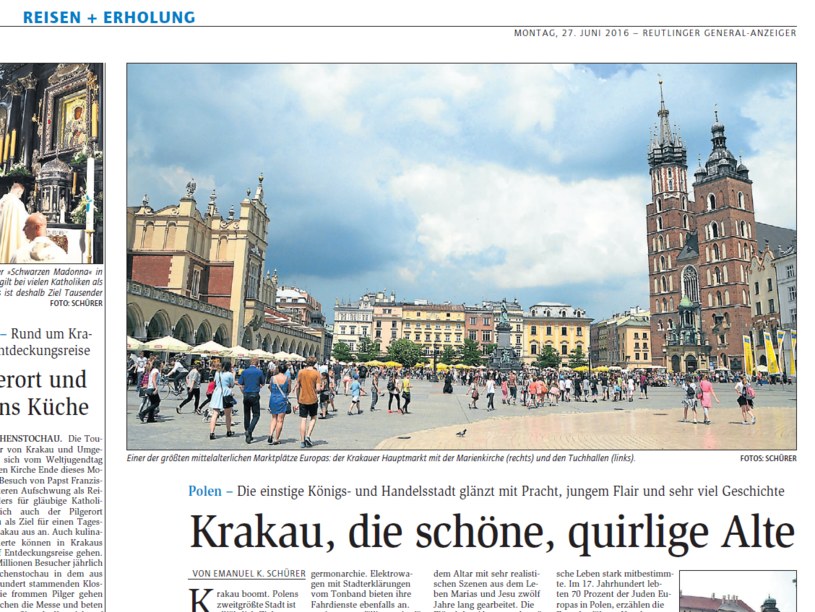 Publikacja w niemieckiej prasie nt. Krakowa /