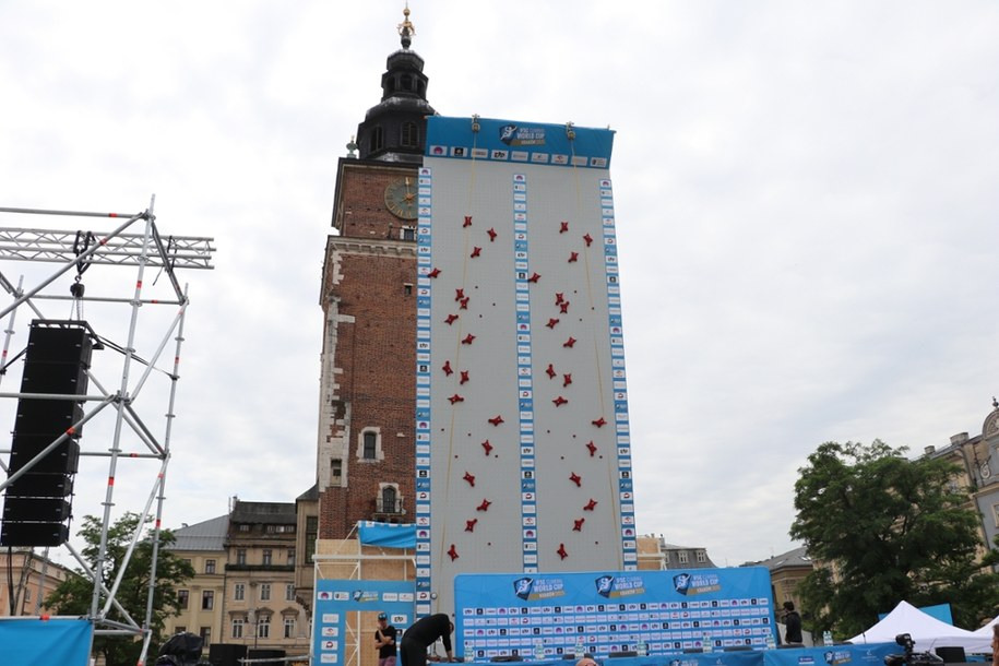 Puchar Świata we wspinaczce sportowej. Ścianka na Rynku Głównym w Krakowie /Józef Polewka /RMF FM