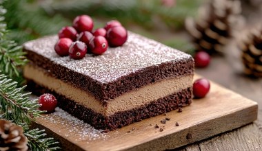 Puszysty biszkopt czekoladowy z wyjątkowym nadzieniem. Trudno oderwać się od tego ciasta