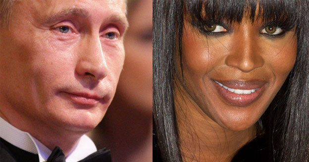 Putin - celebryta, Campbell - dziennikarka /Getty Images/Flash Press Media