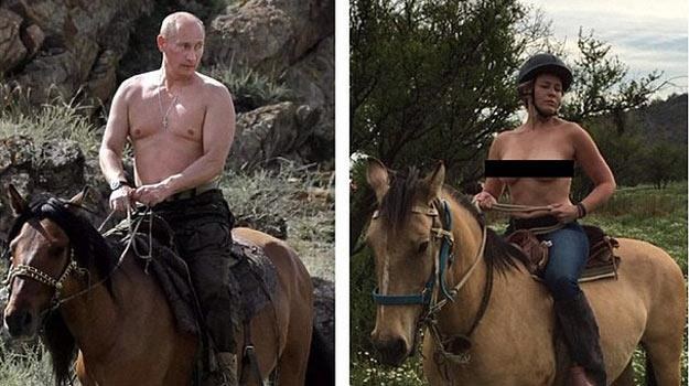Putin vs Handler. Kto ma "lepsze ciało"? - fot. Twitter /