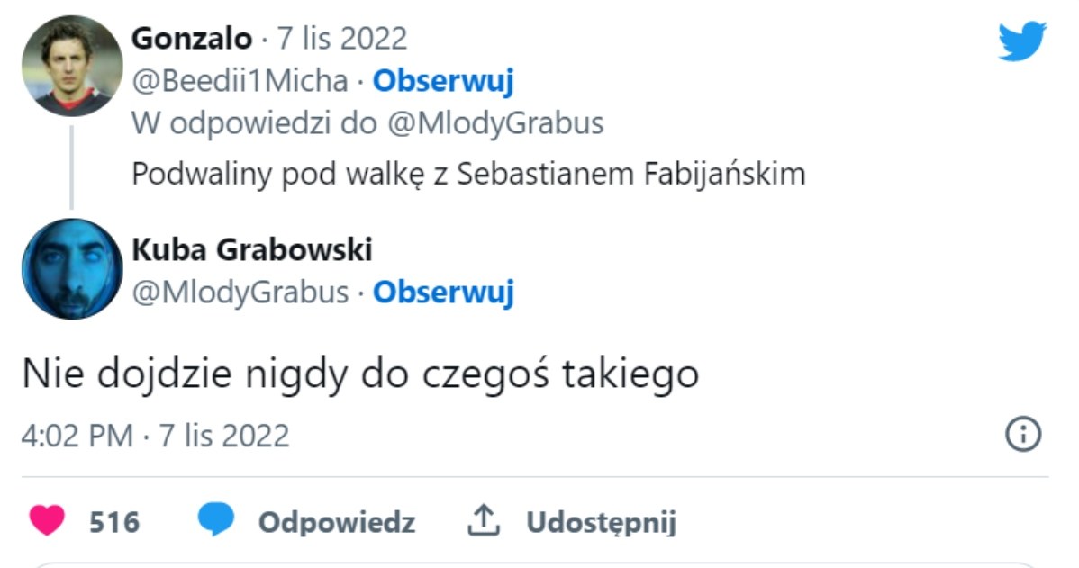 Quebonafide nie będzie walczył z Fabijańskim /Twitter