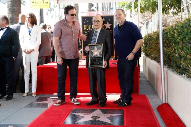 Quentin Tarantino, Ennio Morricone i Harvey Weinstein /	Dave Bedrosian/Geisler-Fotopress /PAP/DPA