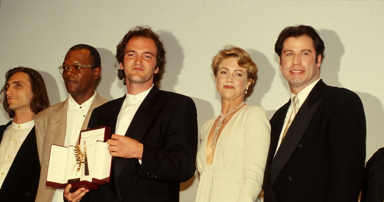 Quentin Tarantino (w środku) ze Złotą Palmą za "Pulp Fiction" /Foc Kan/Contributor /Getty Images