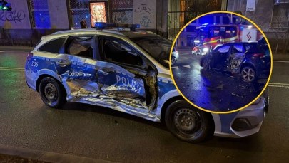 Radiowóz zderzył się z osobówkami w Warszawie. Trzy osoby trafiły do szpitala