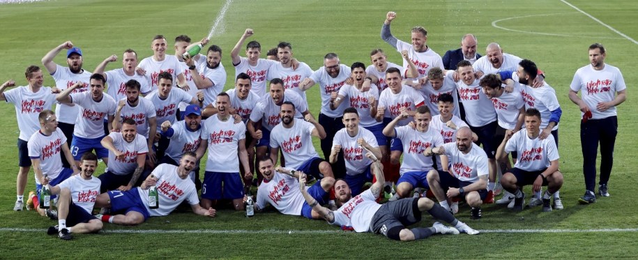 Radość drużyny Raków Częstochowa /Waldemar Deska /PAP