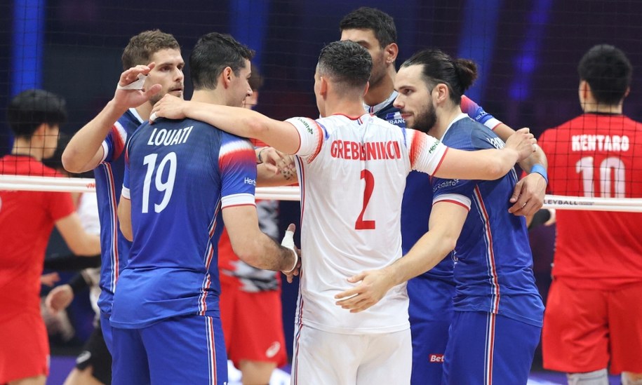 Radość siatkarzy reprezentacji Francji /Marian Zubrzycki /PAP