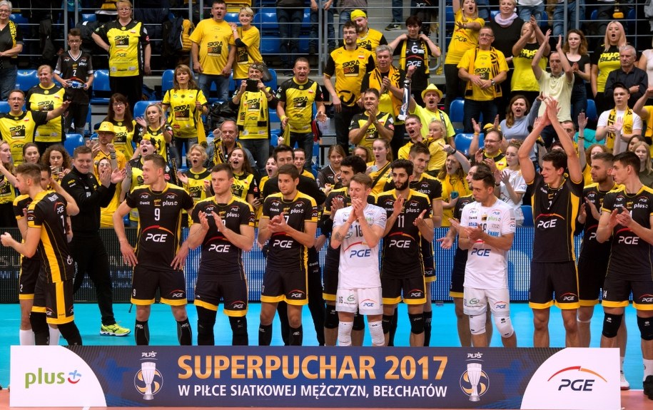 Radość siatkarzy Skry /Grzegorz Michałowski /PAP