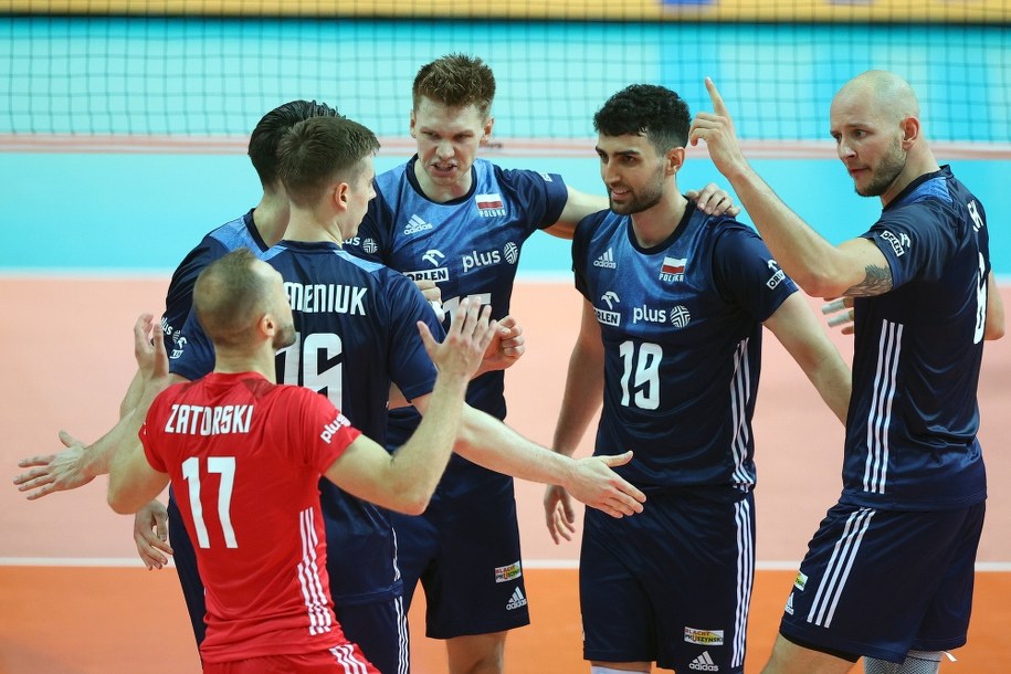 Radość zawodników Polski podczas meczu grupy C mistrzostw świata siatkarzy z reprezentacją USA w Katowicach /	Łukasz Gągulski /PAP