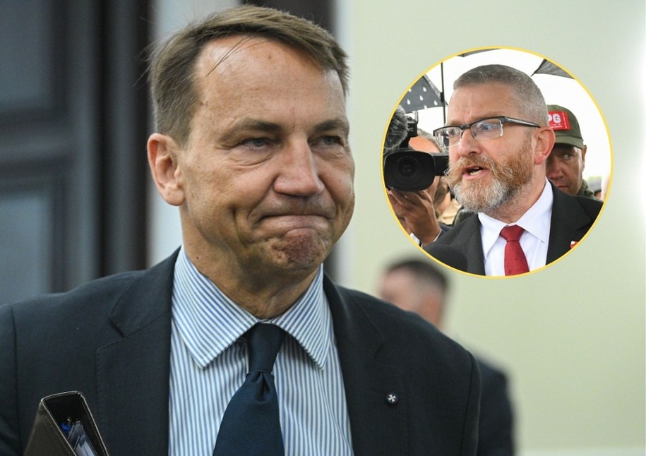 Radosław Sikorski, Grzegorz Braun / 	Marcin Obara  /PAP