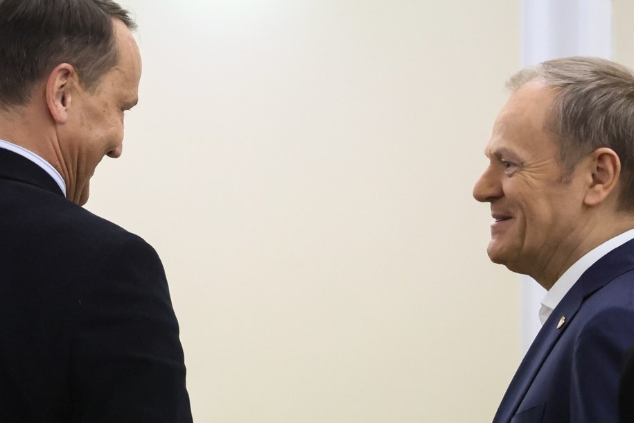 Radosław Sikorski i Donald Tusk /	Leszek Szymański   /PAP