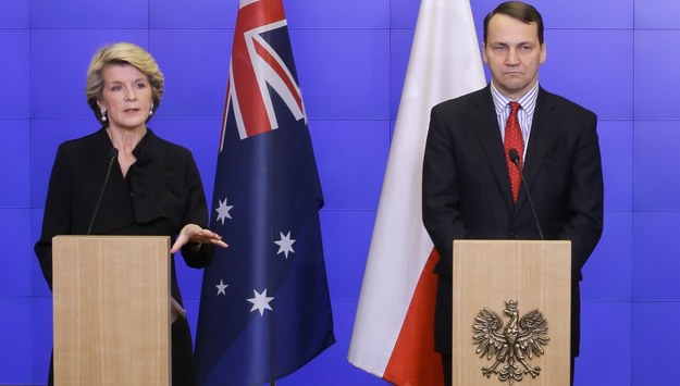 Radosław Sikorski i minister spraw zagranicznych Australii Julie Bishop /Paweł Supernak /PAP