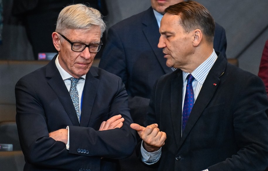 Radosław Sikorski (z prawej) i Jacek Najder / 	Wiktor Dąbkowski    /PAP