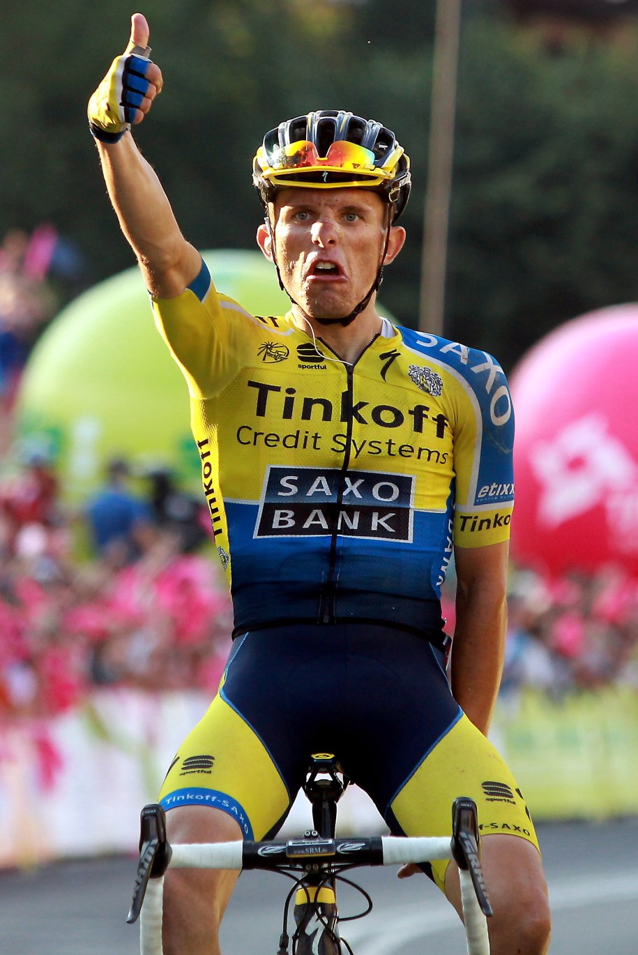 Rafał Majka na mecie /Grzegorz Momot  (PAP) /PAP