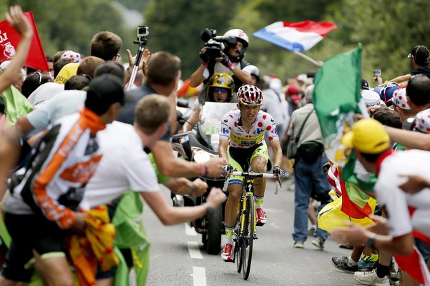 Rafał Majka na trasie 17. etapu Tour de France /YOAN VALAT  /PAP/EPA