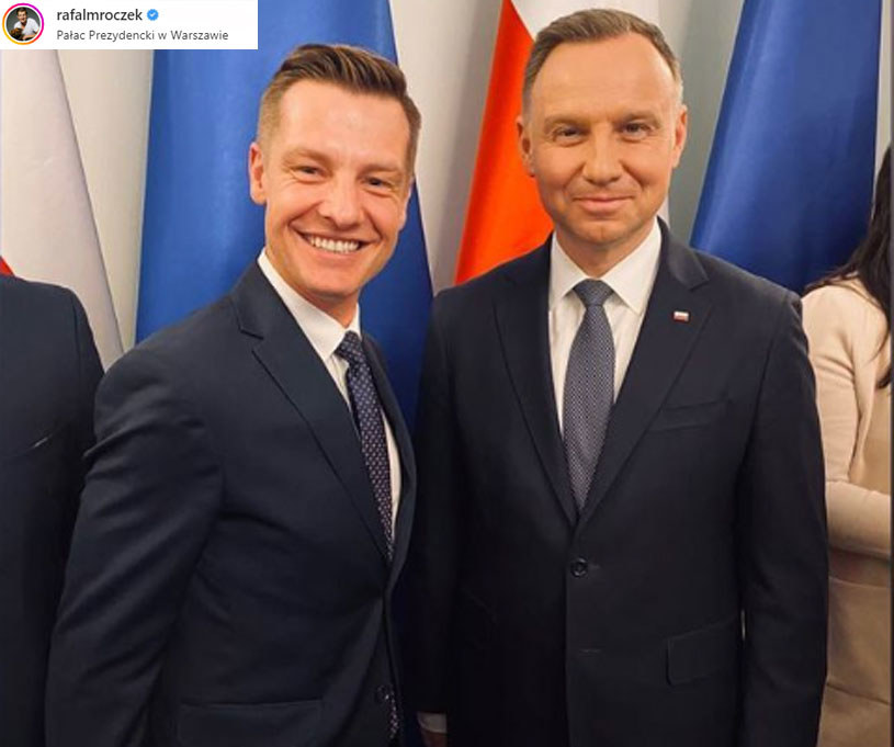 Rafał Mroczek spotkał się z prezydentem Andrzejem Dudą /Instagram/@rafalmroczek /materiały prasowe