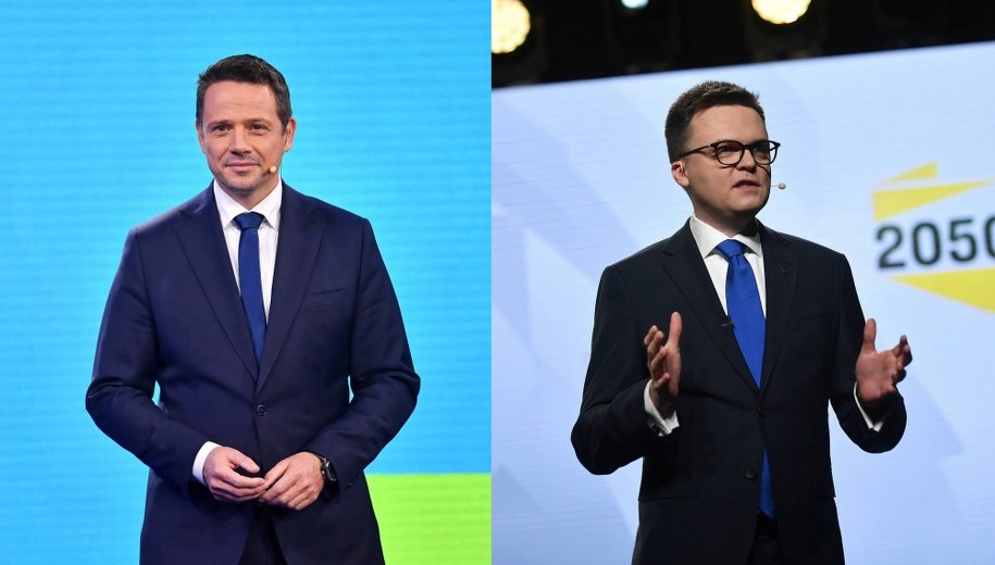 Rafał Trzaskowski (fot. Radek Pietruszka/PAP) i Szymon Hołownia (fot. Marcin Obara/PAP) /PAP