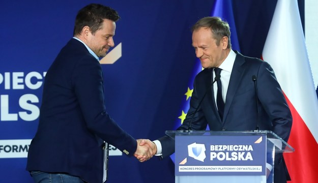Rafał Trzaskowski i Donald Tusk /Rafał Guz /PAP
