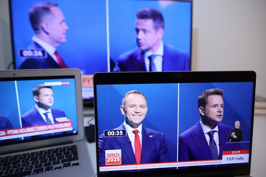Rafał Trzaskowski i Karol Nawrocki w czasie jednej z przedwyborczych debat /Adam Burakowski /East News