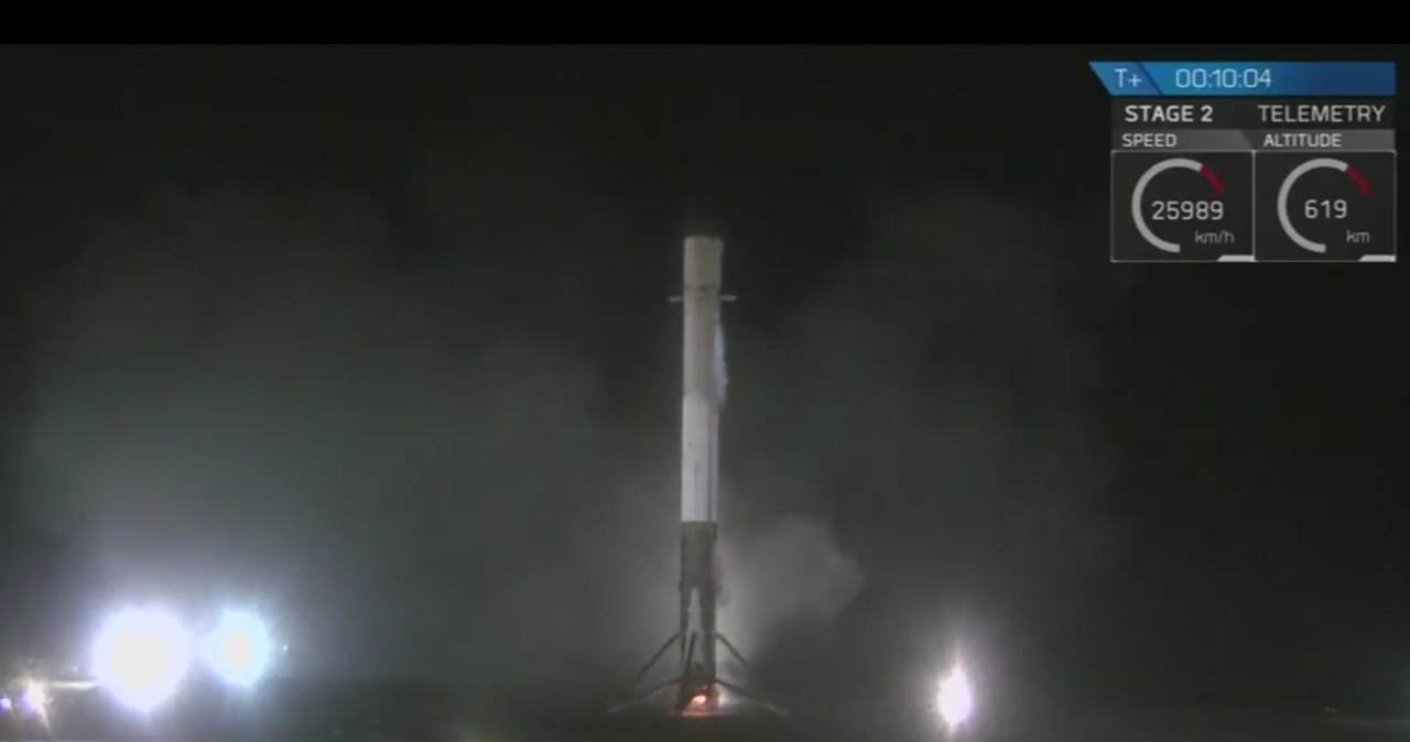 Rakieta nośna Falcon 9 odbyła udany lot /YouTube