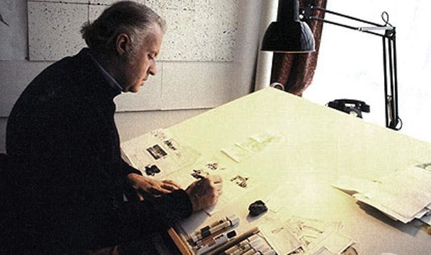 Ralph McQuarrie przy stole kreślarskim, fot. ze strony Empire /materiały prasowe
