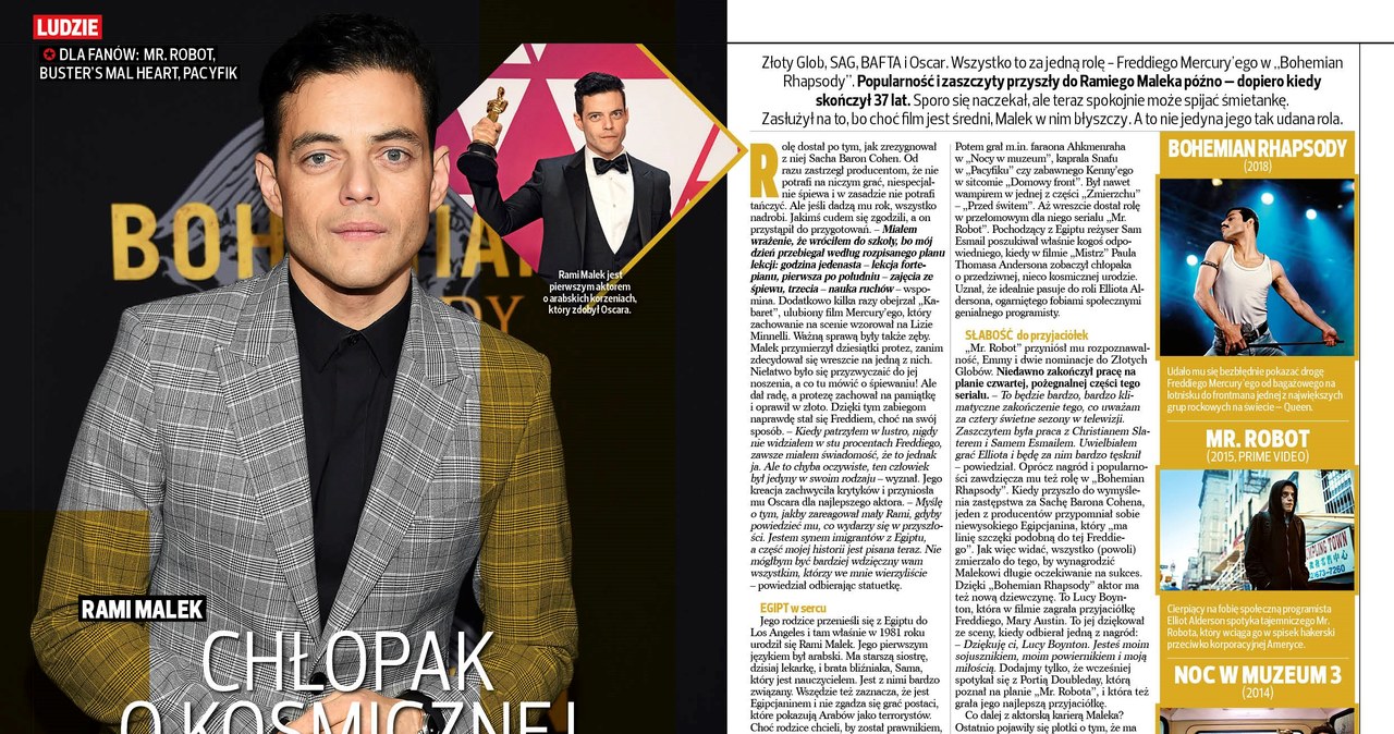 Rami Malek w siódmym numerze magazynu "Netfilm" /materiały prasowe