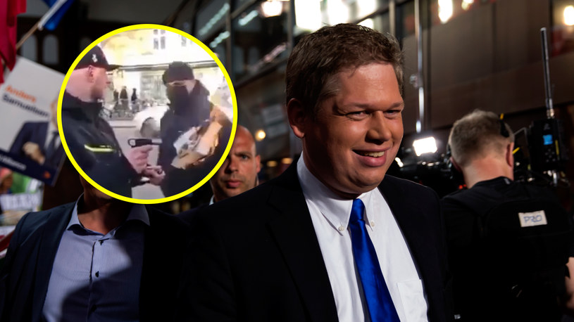 Rasmus Paludan spalił w piątek Koran przed ambasadą Turcji /Twitter/Terror_Alarm /Getty Images